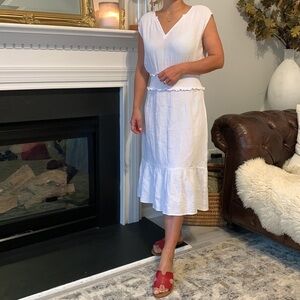 Magaschoni Dress 100% organic cotton white gauze cottage core boho romantic Sz S